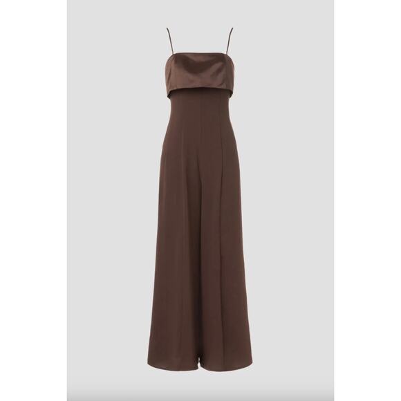 Adam Lippes Brown Bow Back Jumpsuit Sz 8 - Picture 3 of 6